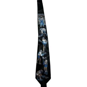 Vintage Designs By A. Rogers Men's Black Feels-hockey Lacrosse Neck Tie